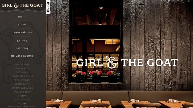 Restaurant website for Girl & The Goat