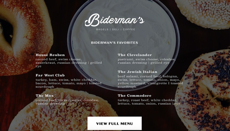 Biderman’s Deli website