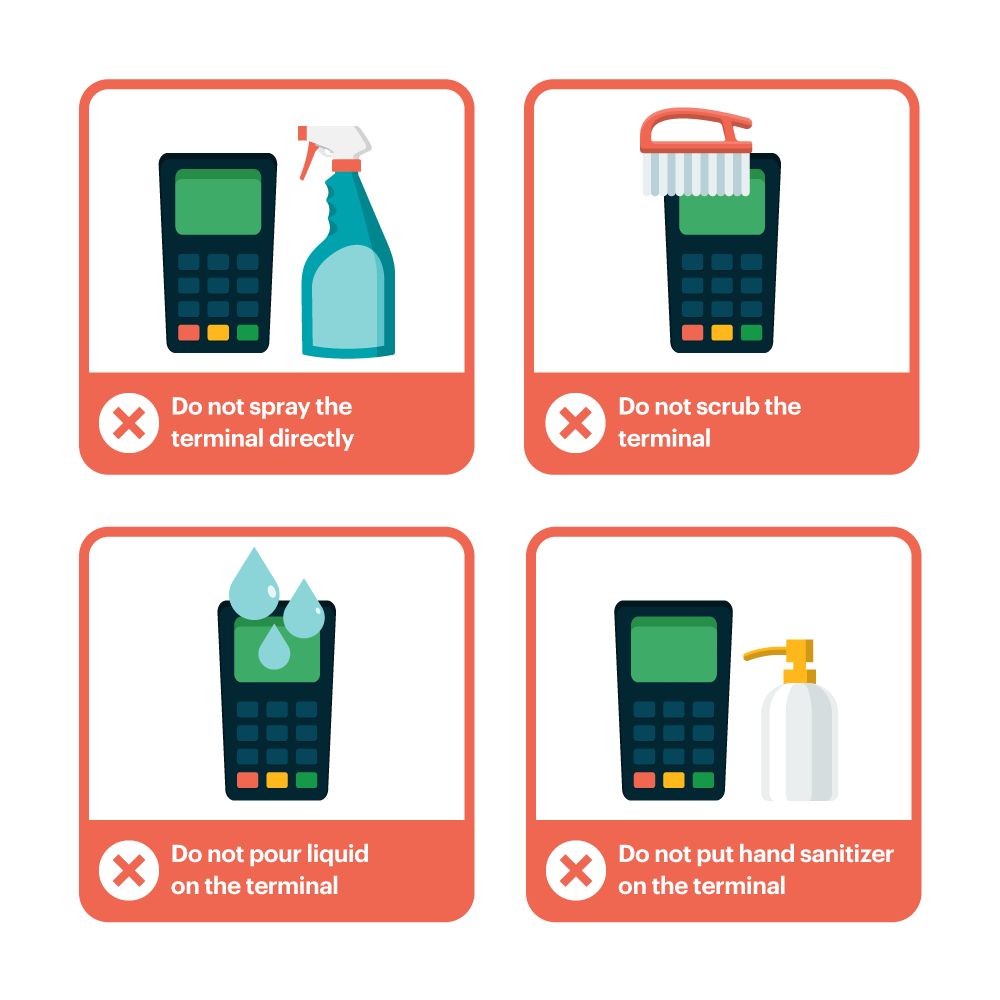 How to clean a credit card reader infographic.