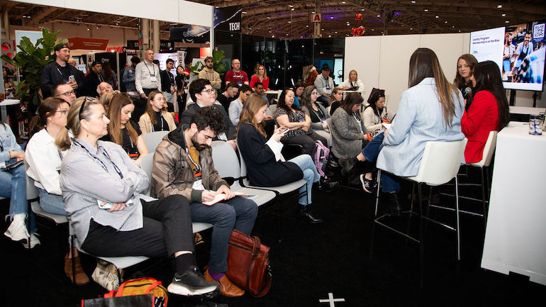 Audience listening to the TouchBistro panel at the 2024 Restaurants Canada Show.
