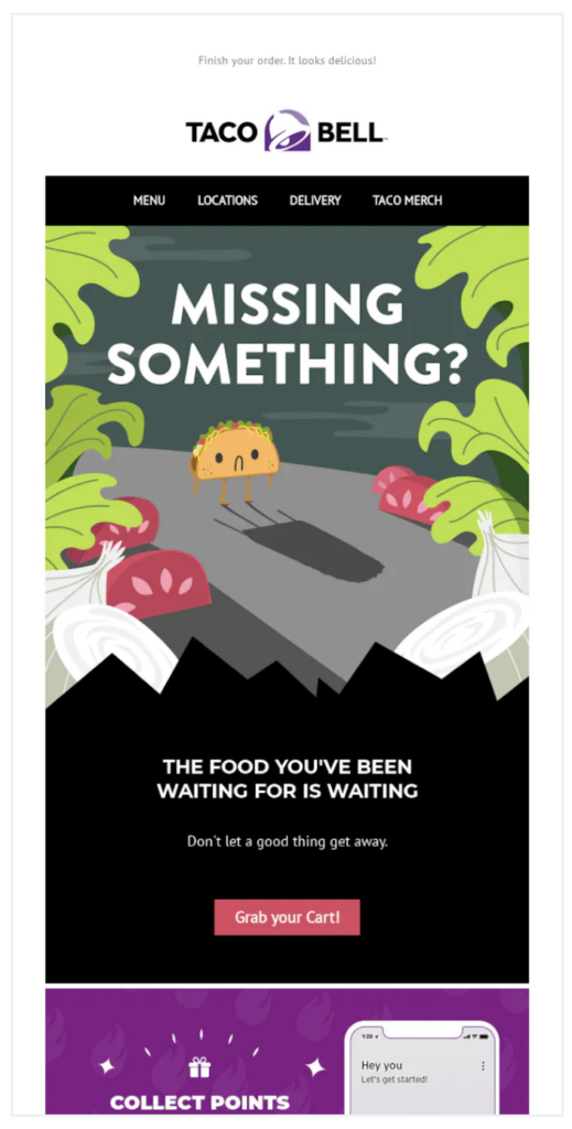 Image of a marketing email from Taco Bell.