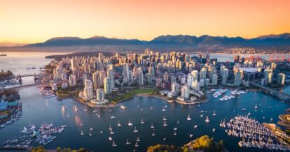 Skyline of Downtown Vancouver.